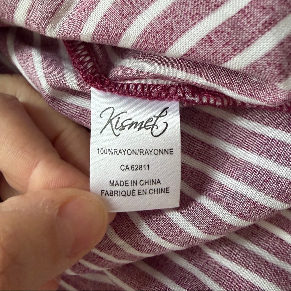 Kismet Womens Striped Sleeveless Button Top Size XL Red V Neck Layers Casual NWT - Picture 6 of 7